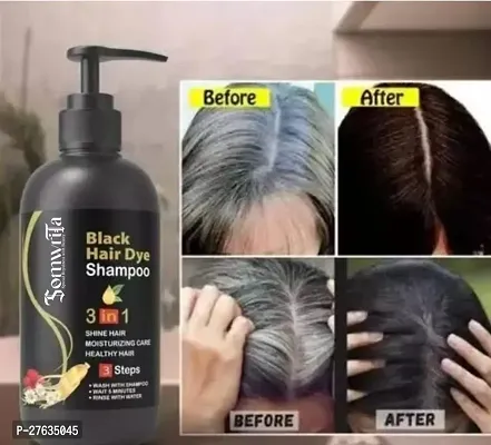 Organic Shampoo Herbal 3 in 1 Hair Dye Instant Black Hair Shampoo Men Women_09  (300 ml)-thumb0