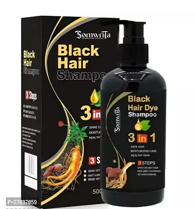 Organic Shampoo Herbal 3 in 1 Hair Dye Instant Black Hair Shampoo Men Women_09  (300 ml)-thumb0