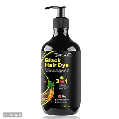 Organic Shampoo Herbal 3 in 1 Hair Dye Instant Black Hair Shampoo Men Women_09  (300 ml)-thumb0