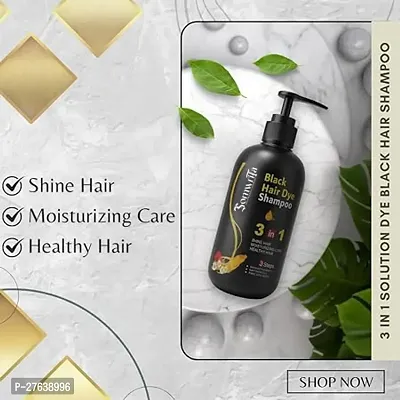 Organic Shampoo Herbal 3 in 1 Hair Dye Instant Black Hair Shampoo Men Women_09  (300 ml)-thumb0