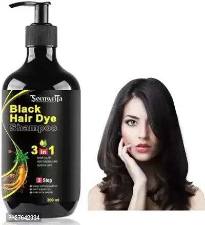 Organic Shampoo Herbal 3 in 1 Hair Dye Instant Black Hair Shampoo Men Women_09  (300 ml)-thumb0