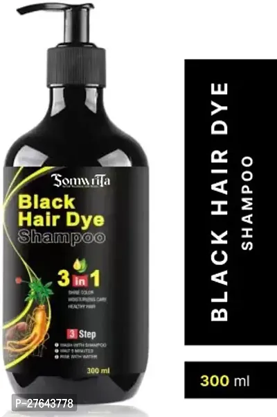 Organic Shampoo Herbal 3 in 1 Hair Dye Instant Black Hair Shampoo Men Women_09  (300 ml)-thumb0