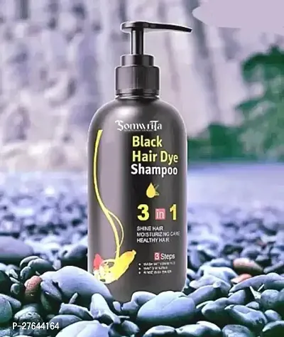 Organic Shampoo Herbal 3 in 1 Hair Dye Instant Black Hair Shampoo Men Women_09  (300 ml)-thumb0