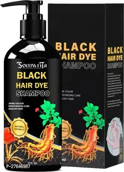 Organic Shampoo Herbal 3 in 1 Hair Dye Instant Black Hair Shampoo Men Women_09  (300 ml)-thumb0