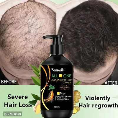 Herbal 3 in 1 original Hair Dye Instant Black Hair Shampoo for Women  Men Organic Shampoo Herbal 3 in 1 Hair Dye Instant Black Hair Shampoo 100% Coverage Shampoo 300ml - 1-thumb0