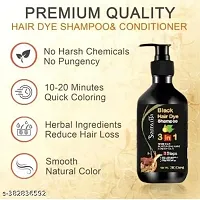 Herbal 3 in 1 original Hair Dye Instant Black Hair Shampoo for Women  Men Organic Shampoo Herbal 3 in 1 Hair Dye Instant Black Hair Shampoo 100% Coverage Shampoo 300ml - 1-thumb1