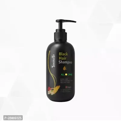 Herbal 3 in 1 Hair Dye Instant Black Hair Shampoo for Women  Men 100% Coverage Shampoo 300ml (Black) (1)-thumb0