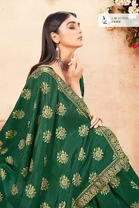 Anoushka ARBUDA FASHION Women's Solid Silk 5.5 Meter Saree with Unstitched Blouse Piece [Green].-thumb3