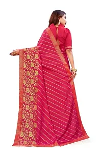 Anoushka ARBUDA FASHION Women's Solid Silk 5.5 Meter Saree with Unstitched Blouse Piece.(Pink)-thumb1