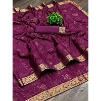 Anoushka ARBUDA FASHION Women's Solid Silk 5.5 Meter Saree with Unstitched Blouse Piece (Wine)-thumb2