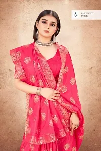 Anoushka ARBUDA FASHION Women's Solid Silk 5.5 Meter Saree with Unstitched Blouse Piece [Pink].-thumb3