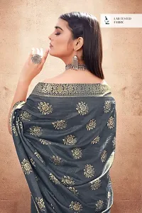 Anoushka ARBUDA FASHION Women's Solid Silk 5.5 Meter Saree with Unstitched Blouse Piece [Black].-thumb3