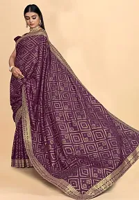 Anoushka ARBUDA FASHION Women's Solid Silk 5.5 Meter Saree with Unstitched Blouse Piece (Wine-thumb1