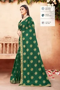 Anoushka ARBUDA FASHION Women's Solid Silk 5.5 Meter Saree with Unstitched Blouse Piece [Green].-thumb2