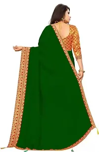 Anoushka ARBUDA FASHION Women's Solid Silk 5.5 Meter Saree with Unstitched Blouse Piece [Green]-thumb1