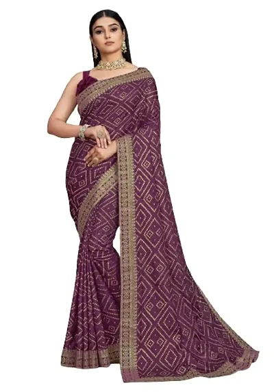 Trendy Georgette Saree With Blouse Material For Women