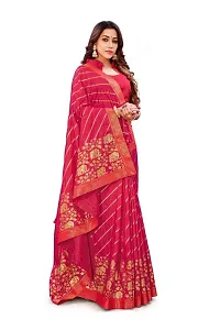 Anoushka ARBUDA FASHION Women's Solid Silk 5.5 Meter Saree with Unstitched Blouse Piece.(Pink)-thumb3