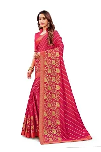 Anoushka ARBUDA FASHION Women's Solid Silk 5.5 Meter Saree with Unstitched Blouse Piece.(Pink)-thumb2