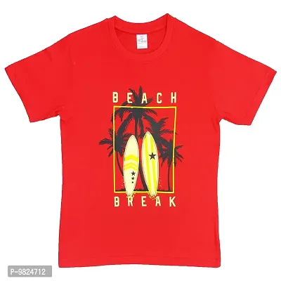 Crazyon Big Boys T-shirts & 3/4th Set Dress (9-10YEARS, RED)Pack Of (1)-thumb2
