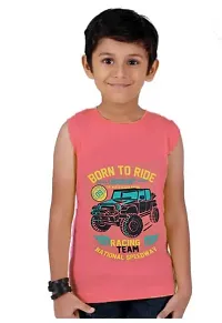 CRAZYON Boys Chest Printed t Shirts Cotton Combo Pack of 5 (Sleeveless, 18-24 Months) Multicolour-thumb4