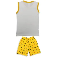 CRAZYON UNISEX T-SHIRTS & SHORTS SET DRESS (2-3YEARS, YELLOW)-thumb1