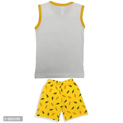 CRAZYON UNISEX T-SHIRTS & SHORTS SET DRESS (2-3YEARS, YELLOW)-thumb2