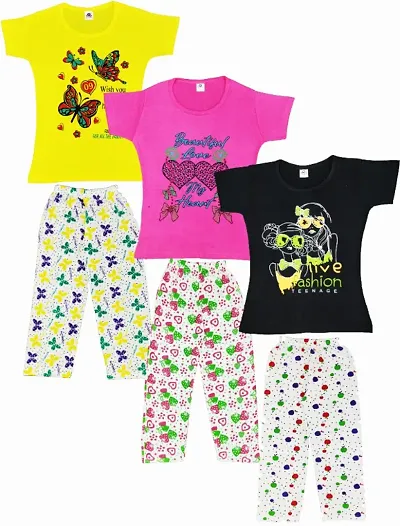 Girl's Cotton Top With Bottom Set