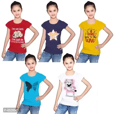 CRAZYON GIRLS H/S-TSHIRTS COMBO 2 PACK OF 5