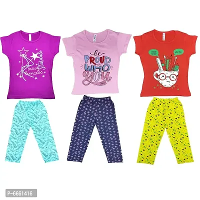 Multicoloured Cotton Printed Top With Bottom Set-thumb0