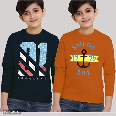 Crazyon Boys Cotton Long Full Sleeve T Shirts Combo Pack Of 2