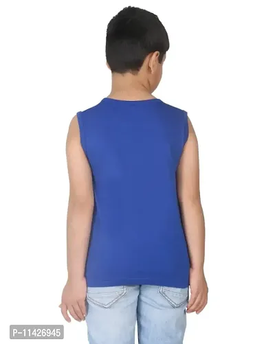 CRAZYON BOYS SLEEVELESS T-SHIRTS P(1) (BLUE)-thumb2