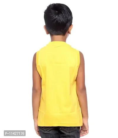 CRAZYON BOYS SLEEVELESS T-SHIRTS P(1) (YELLOW)-thumb2