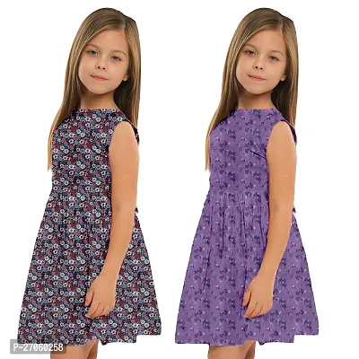 Classic Cotton Printed Frock for Kids Girl, Pack of 2