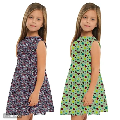 Classic Cotton Printed Frock for Kids Girl, Pack of 2