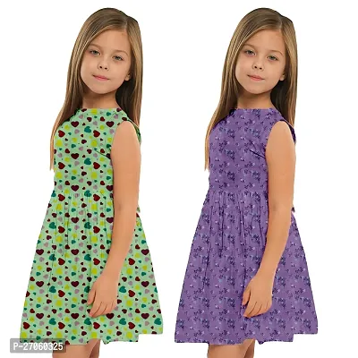 Classic Cotton Printed Frock for Kids Girl, Pack of 2