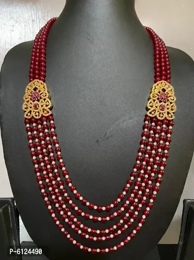 Traditional Alloy 5 Layer Beaded Mala For Women