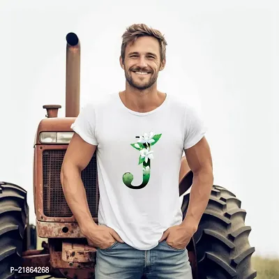 Alphabet J Design Printed T-shirts for Men