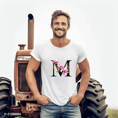 Alphabet M Design Printed T-shirts for Men