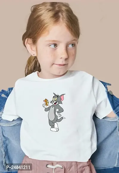 Tom  Jerry Design Printed T-shirts for Girls-thumb0