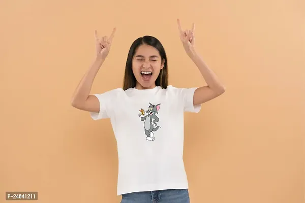 Tom  Jerry Design Printed T-shirts for Girls-thumb3