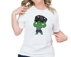 Hulk Design Printed T-shirts for Women-thumb1