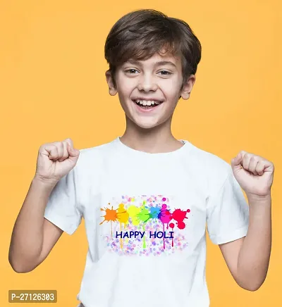 Holi Design Printed T-shirts for Boys