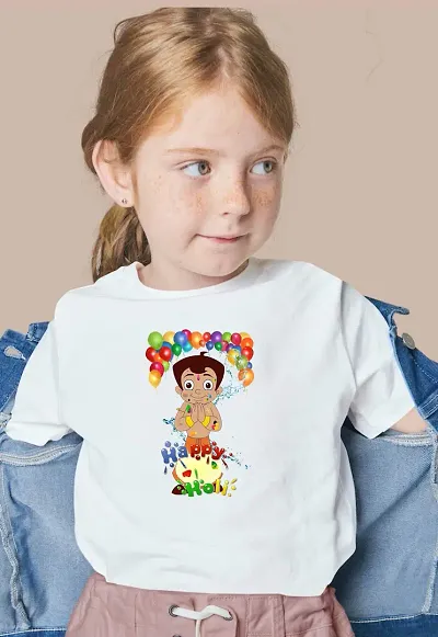 Holi Design T-shirts for Girls