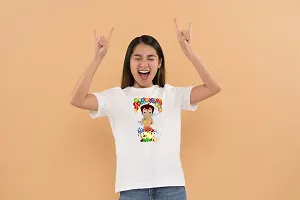 Holi Design Printed T-shirts for Girls-thumb1