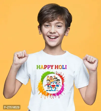 Holi Design Printed T-shirts for Boys-thumb0