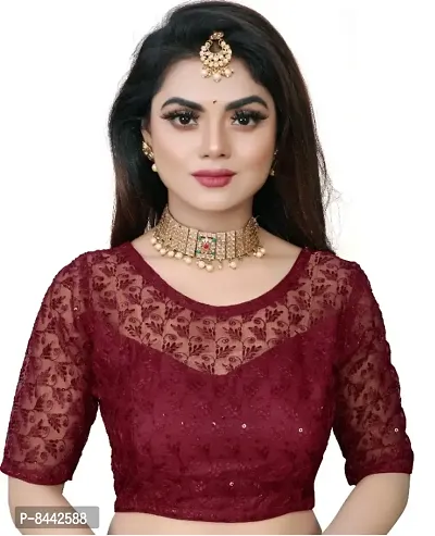 Classic Net Embroidered Blouses for Women-thumb0