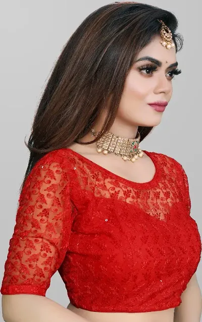 Party Wear Imported Net Blouse (Full Stitched)