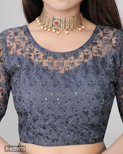 Party Wear Imported Net Blouse (Full Stitched)-thumb4