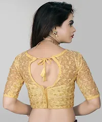 Beige Net Embroidered Blouses For Women-thumb3