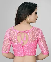 Pink Net Embroidered Blouses For Women-thumb1